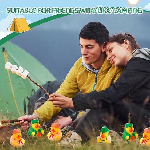 48 Pcs Camp Party Favors Summer Rubber Duck Bulk 2 Inch Rubber Ducks Gifts for Camping Adventure Theme Birthday Party Decoration in Saudi Arabia