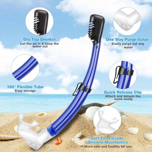 Snorkeling Gear for Adults, Dry Adult Snorkel Set HD Panoramic View Snorkel Mask Set, Anti-Leak and Anti-Fog Scuba Diving Package with Mesh Bag Ear Plug for Snorkeling Scuba Diving Travel in Saudi Arabia