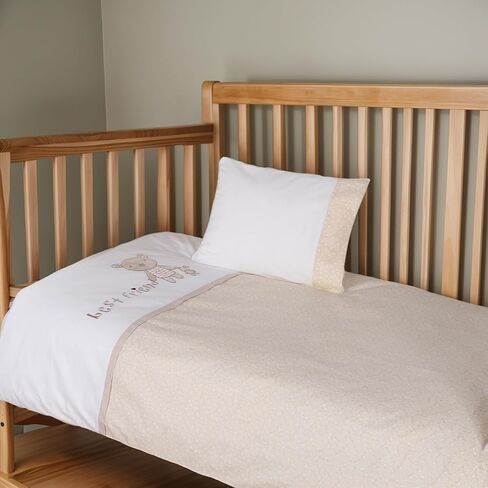 100% Cotton Baby Crib Bedding Set – 2-Piece Soft & Breathable Toddler Duvet Cover (40x48") + Pillowcase (12x18"), Safe Zipper, Machine Washable, Cozy Infant Quilt Cover for Boys & Girls in Kuwait