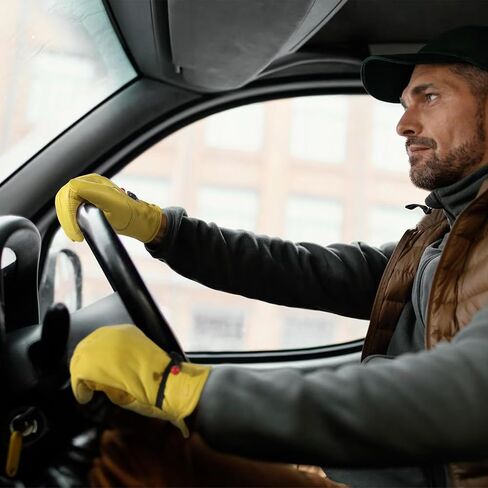 KONGOUARD Winter Work Glove Waterproof Heated Water Repellent Cold Weather Insulated Genuine Leather Work Gloves Brown L in Saudi Arabia