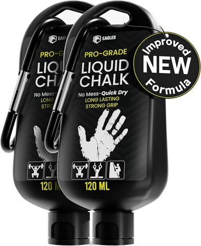 EAGLES Pro Grade Liquid Chalk (120 ML) Mess-Free Chalk for Weightlifting, Gymnastics Rock Climbing, Dancing, Pole Grip - Sports & Workout Chalk - Sweat Resistant Long Lasting for Stronger Gym Grip in Saudi Arabia