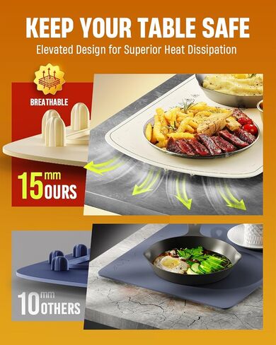 Food Warming Mat for Buffet, VEPOKA Food Warming Mats for Countertop, Silicone Heating Mat with 7 Temperature Levels& Auto Shut-Off, Food Warmers for Parties, Gatherings, Everyday Use in Saudi Arabia