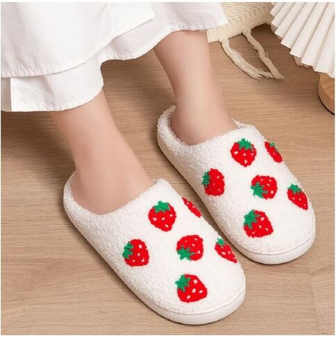 Verdusa Women's Fuzzy House Slippers Memory Foam Cute Slipper Indoor Warm Plush Bedroom Shoes in Saudi Arabia