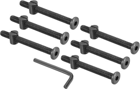 PATIKIL M8 x 120mm & M8 x 18mm Bunk Bed Bolts, 6 Pack Hex Drive Socket Cap Barrel Screws Bolt Nuts Assortment Kit with 1Pcs Wrench for Furniture Bed, Zinc Color in Saudi Arabia