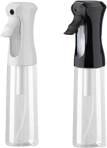 2 Pack Continuous Spray Bottles for Hair - 6.8oz/200ml Ultra Fine Mister Spray Bottle (White & Black) in Saudi Arabia