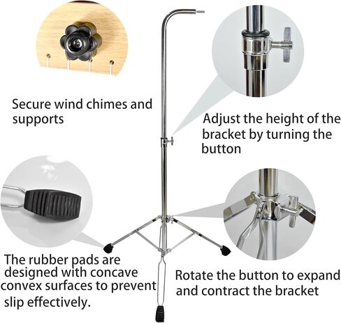 TNZMART 8 Note Bar Chimes Handheld Wind Chimes with Stick Single Row Musical Chimes for Practice and Performance (8 Note Gold, Single Row) in Saudi Arabia