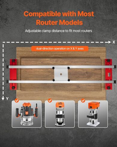 Vevor Router Sled ، 64 بوصة ، آلة تخطيط القطع لألواح تسطيح ، محور X&Y قابل للتعديل ، توجيه أعمال النجارة DIY لمشاريع تحسين المنزل ، الأعمال الخشبية ، المنزل DIY in Kuwait