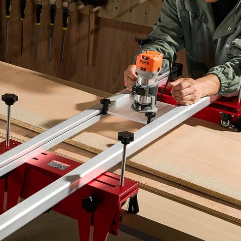 Vevor Router Sled ، 64 بوصة ، آلة تخطيط القطع لألواح تسطيح ، محور X&Y قابل للتعديل ، توجيه أعمال النجارة DIY لمشاريع تحسين المنزل ، الأعمال الخشبية ، المنزل DIY in Kuwait