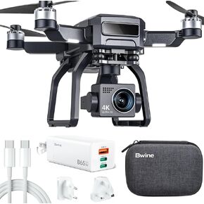 F7 GPS Drone with 4K Camera for Adults+B65W Travel Charger kit for for Drone, iPhone 16/Pro,Galaxy S25 Ultra, Note 20/10+,Dell XPS 13, Apple Watch and More, White