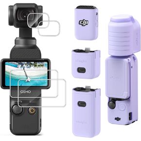 Screen Lens Protector Silicone Protective Case Cover for DJI Osmo Pocket 3 Accessories (Purple)
