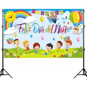 Dia Del Niño Decorations Feliz Dia Del Niño Banner Backdrop Mexico Children's Day Backdrop for Kids Childrens Party Decoration, 43 x 71 inches