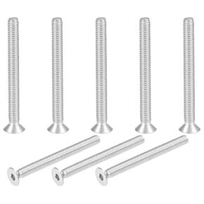 M4 x 20mm Flat Head Hex Socket Cap Screws, 304 Stainless Steel Inner Hex Screw Fasteners Bolts, Machine Screws, Full Thread, 100PCS