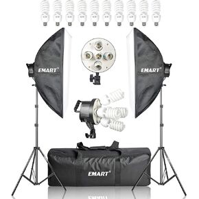 EMART Softbox Photography Lighting Kit, 20"x28" 45W 5500K Soft Box Set, Professional Studio Equipment Continuous Lighting Kit for Picture Light, Studio Lights, Video Recording, Photoshoot, Streaming