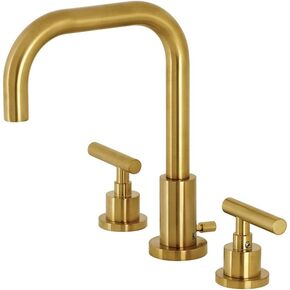 Kingston Brass FSC8923CML Manhattan Widespread Bathroom Faucet Pop-Up, Brushed Brass, 10.06 x 5.38 x 2.5