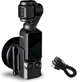 Osmo Pocket 3 Magnetic Mount Stand, Pocket 3 Accessories Adapter Clamp with Magnet Suction Case Holder for DJI Osmo Pocket3, Vertical Surface, 180° Adjustable Handle, Black