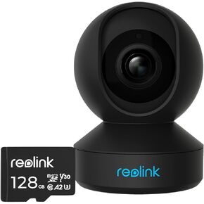 REOLINK 5MP WiFi Indoor Camera Bundle with 128GB MicroSD Card, 2.4/5Ghz WiFi, 3X Optical Zoom, 355 PTZ with Auto Tracking, Ideal for Baby Monitor/Pet Camera, Local Storage, Two-Way Talk