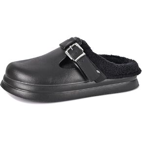 Women's Winter House Slippers with Cotton Lined, Fuzzy Fluffy Anti-Slip Bedroom Shoes, Indoor Outdoor Slip-On Slippers