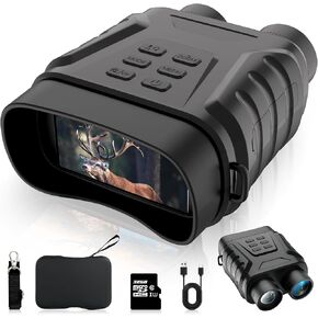 Night Vision Goggles, 4K Night Vision Binoculars Gift for Men Adult, 3" Large Screen, 8X Digital Zoom, Adjustable IR Light, Viewing up to 650FT in Total Darkness, 32GB Card for Camping, Hunting
