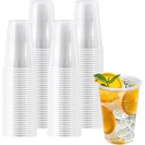 Plastic Cups 9 oz Clear Plastic Cups Disposable, 200 Pack Clear Cups Cold/Hot Drinking Cups for Party, Wedding, Graduation, Travel, Holiday, Events, Birthday