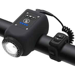 Electric Bike Horn and Bike Light 2 in 1, 110dB Loud Bicycle Horn 5 Sound Modes, Rechargeable Waterproof Bicycle Front Light with Bicycle Horn for Adults Kids Mountain Road Bikes, Bicycle Accessories