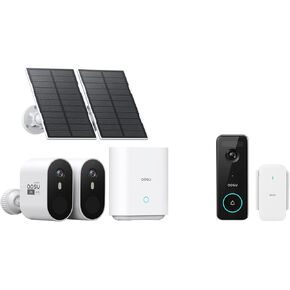 AOSU SolarCam Pro System 2-Kit + 5MP Doorbell Camera - No Monthly Fee