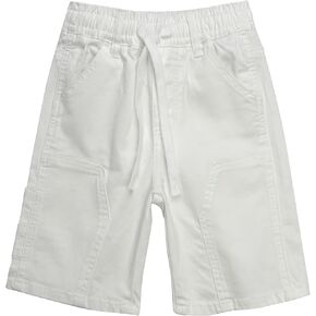 KIDSCOOL SPACE Children's Denim Shorts,Ribbed Elastic Waistband with Strings Summer Jeans Half Pants