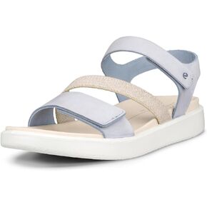 ECCO Women's Flowt 2 Band Sandal, Dusty Blue Nubuck, 7-7. 5