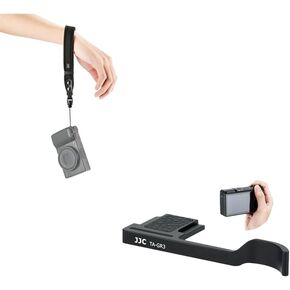 JJC GR III GR3x GR III HDF GR IIIx Thumb Grip+Camera Wrist Strap for GR III GR IIIx HDF
