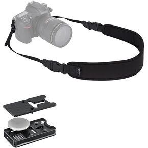 JJC Soft Neoprene Camera Neck Strap, with Arca Quick Release Baseplate for Canon Nikon Sony Fujifilm Olympus DSLR Mirrorless Cameras