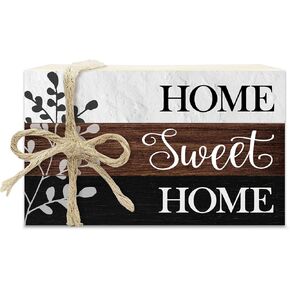 Christian Decorative Book Stack for Farmhouse, Rustic Tiered Tray Decor, Stacked Books Set, Home Sweet Home Wooden Decor for Living Room Table Shelf, Housewarming Gifts for Women Men -28
