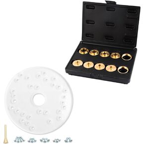 O'SKOOL 10 pcs Brass Router Template Bushing Guides Sets with 6-1/2" Router Acrylic Universal Base Plate