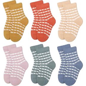 Jspupifip 6 Pairs Baby Girls Socks Toddlers Ruffle Socks Girl's Frilly Dress Socks Baby Cotton Knit Casual Crew Socks