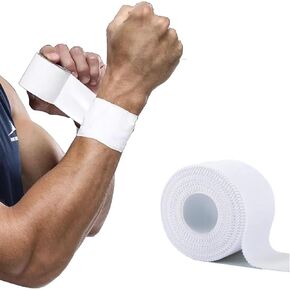 Athletic Tape White Sports 1.5 Inch 30 Feet Tearable Support for Wrist Finger Ankle Turf Football 3 Rolls