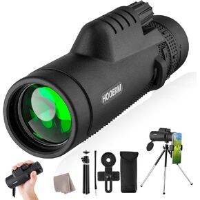 Monocular Telescope 12x50 High Power for Smartphone with Tripod, HD Monocular Lightweight BAK-4 Prism Monoculars for Adults Hiking Hunting Stargazing Bird Watching Camping Travel