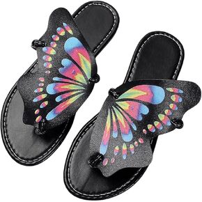 Verdusa Women's Open Toe Butterfly Sandals Slip on Slippers Summer Thong Sandals