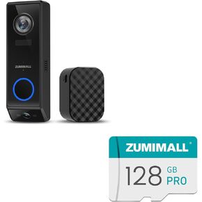 ZUMIMALL Dual Lens Doorbell Camera with Chime & 128GB Memory Card