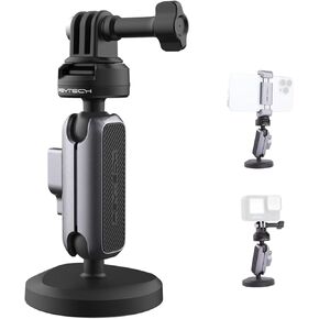 PGYTECH CapLock Magnetic Camera Mount Compatible for DJI OSMO Action4/3/2, Gopro 10/9/8, OSMO Pocket 2, Insta360, Double Ball Head Mechanism with 1/4"-20 Standard Thread Adapter