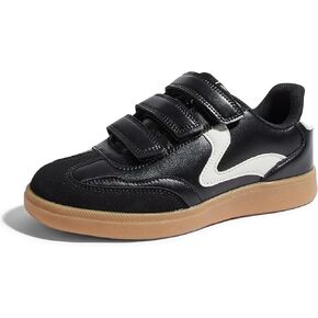 LUCKY STEP Women's Casual Fashion Retro Sneakers Classic Gum Sole Hook and Loop Tennis Footwear Anti Slip Skate Trainers Trendy Walking Shoes
