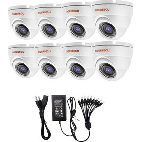 TIGERSECU 1080P Wide Angle Dome Security Camera Bundle 8-Pack