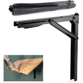 Wallmaster 24inch Folding Shelf Brackets Garage Heavy Duty Steel Max Load 500lb Floating Wall Mounted Collapsible Shelf Bracket Space Saving (Pack of 4, No Board)