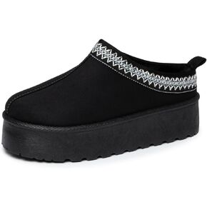 Alpine Swiss Emily Womens Platform Slippers Faux Fur Warm Slip On Clog Shoes Short Ankle Boots