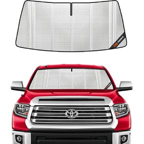 Windshield Sun Shade for 2014-2021 Toyota Tundra Front Window Sunshade. Reflective Rigid Material