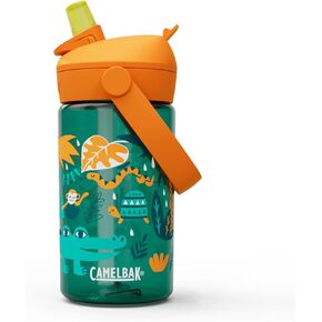 CamelBak Thrive Flip Straw Kids 14oz Water Bottle with Tritan Renew – Easy Carry - Straw Top, Jungle Animals