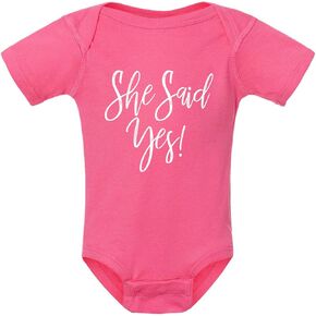 Tees & Tails She Said Yes! Baby Unisex Short Sleeve Bodysuit