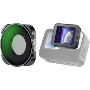 NEEWER Rotating CPL Filter, Multicoated HD Optical Glass Action Camera Adjustable Circular Polarizer Polarizing Filter Compatible with GoPro Hero 13 12 11 10 9, 1.2X Anamorphic Lens Included