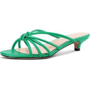 TNYNFBEB Womens Sandals Mules Low Kitten Heel Open Toe Shoes Slip-on Slingback Prom Party Dress Summer 1.4 Inches Heels