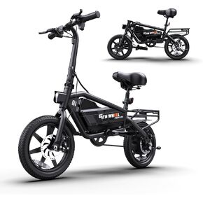 5TH WHEEL Penguin Electric Bike for Adults, 700W Peak Motor, 374.4Wh Battery, 20mph & 40-Mile Range, 14" Foldable Mini Ebike with Cruise Control, Folding Electric Bicycle for Adults and Teens