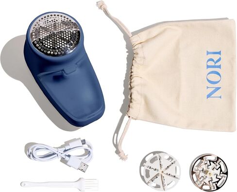 Nori Trim Fabric Shaver - مزيل Lint لـ Clothes & Furniture Couch Pilling - مزيل حبوب منع الحمل السترة - حلاقة ملابس مع 6 شفرات دقيقة - لاسلكية وقابلة لإعادة الشحن - فكرة هدية رائعة لأمي وايت in Saudi Arabia