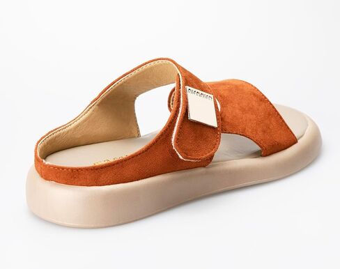 TOCONFFON Women's Flat Slides Sandals Comfort Adjustable Double Strap Slip on Soft Leather Slippers in Kuwait
