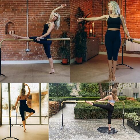 Ballet Barre 6ft - White Curved Double Dance Barre for Home or Studio - Ballet Bar Ideal for Stretch, Pilates, Dance and Active Workouts - Portable Barre Suitable for Kids and Adults in Kuwait